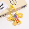 Creative Candy Color Flower Heart Pendant Keychain Cute Small Flower Key Ring Bag Pendant Accessories Purse Accessories