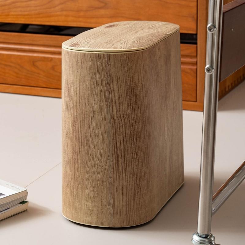 Modern Design Press Open Trash Bin Waste COntainer Basket For Home Kitchens Bathroom Narrow Space Garbage Can