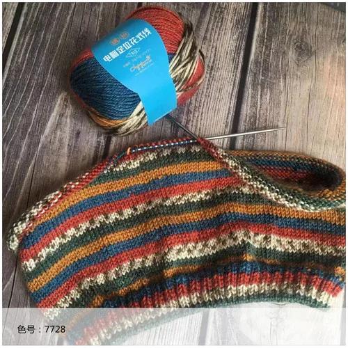 

50 г 4 нитки Пряжа Градієнтна секційна фарбована Вовна Середньо-тонка Пряжа Акрилова нитка Для ручного в язання гачком Лялька Светр Шарф Пряжа для в язання гачком