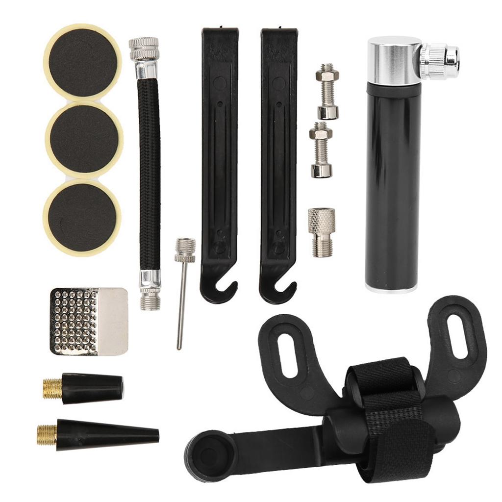 Zestaw naprawczy do opon rowerowych Mini pompka rowerowa Zestaw naprawczy do rowerów szosowych górskich Czarny