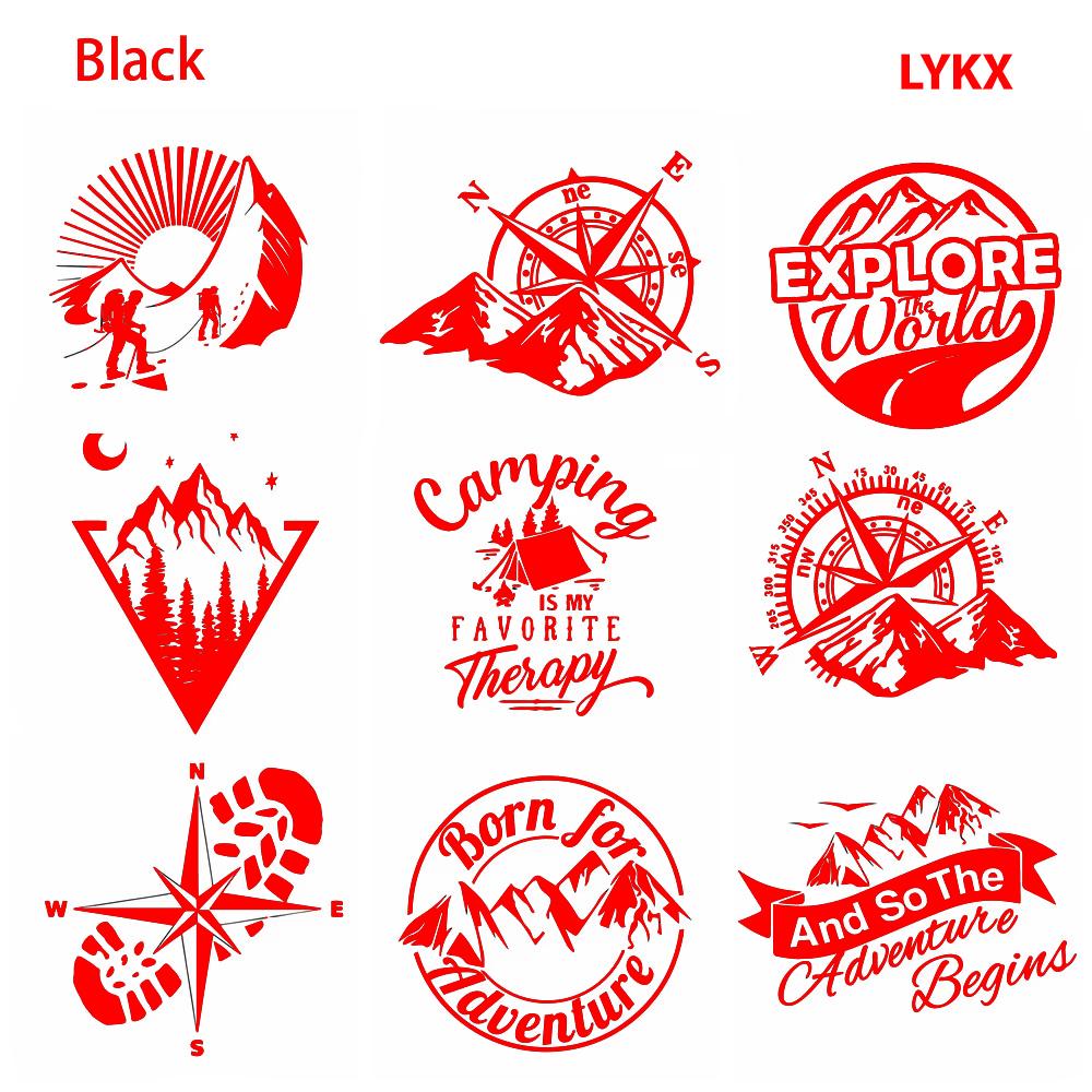 LYKX Adventure Sports Compass Car Sticker Wrap Vinyl Decal Mountain Engine Cover Door Window Multiple Sizes