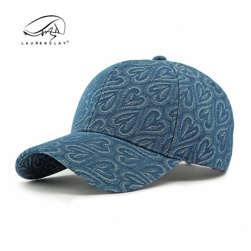 

Hat Women s Denim Hard Top Baseball Cap Love Jacquard Cap Casual Versatile Sunscreen Sun Hat Tide Adjustable средний синий