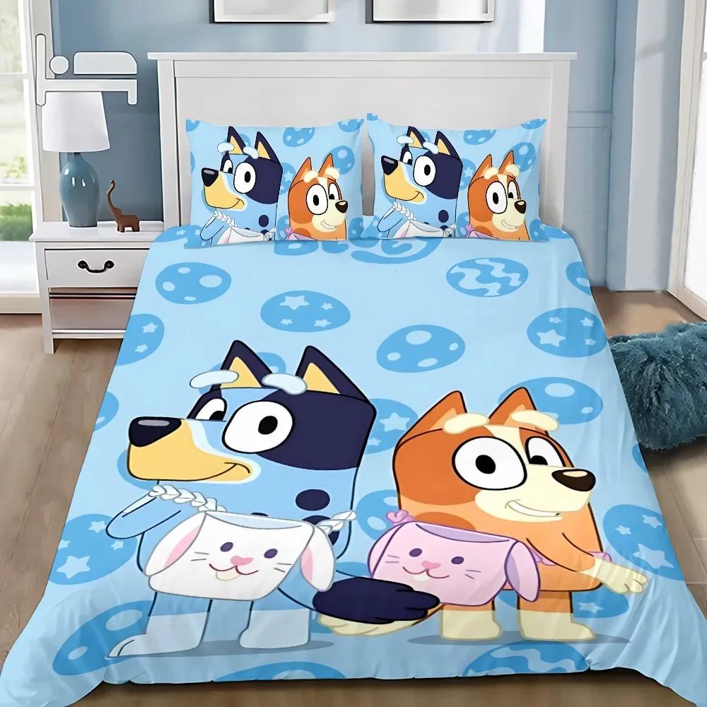 Niestandardowa Kreskówka B-Blueys Bandit Chilli Poszwa na Kołdrę Poszewka na Poduszkę Zestaw Pościeli Dorosły Chłopiec Dziewczynka Sypialnia Dzieci Pojedynczy Podwójny