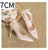 Fashion High Heels for Women Thin Heel Pointed Toe Straight Pearl Buckle with Bow Silk Fabricplus Size Women's Shoes Pumps White Heels