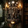 Arandela de Parede Gótica da Deusa Hécate com LED Quente Luz Ambiente Vintage para Quarto Corredor Decoração Dark Fantasy Lâmpada de Arte Mística Presente Único para