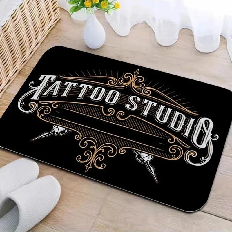 

Tattoo Shop Graphic Print Soft Non-slip Washable Welcome Doormat Indoor Entrance Porch Tattoo Studio Artist Rug Carpet Decor 40x60cm