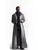 Stilvoller langer Herren-Trenchcoat aus PU-Leder Slim Fit
