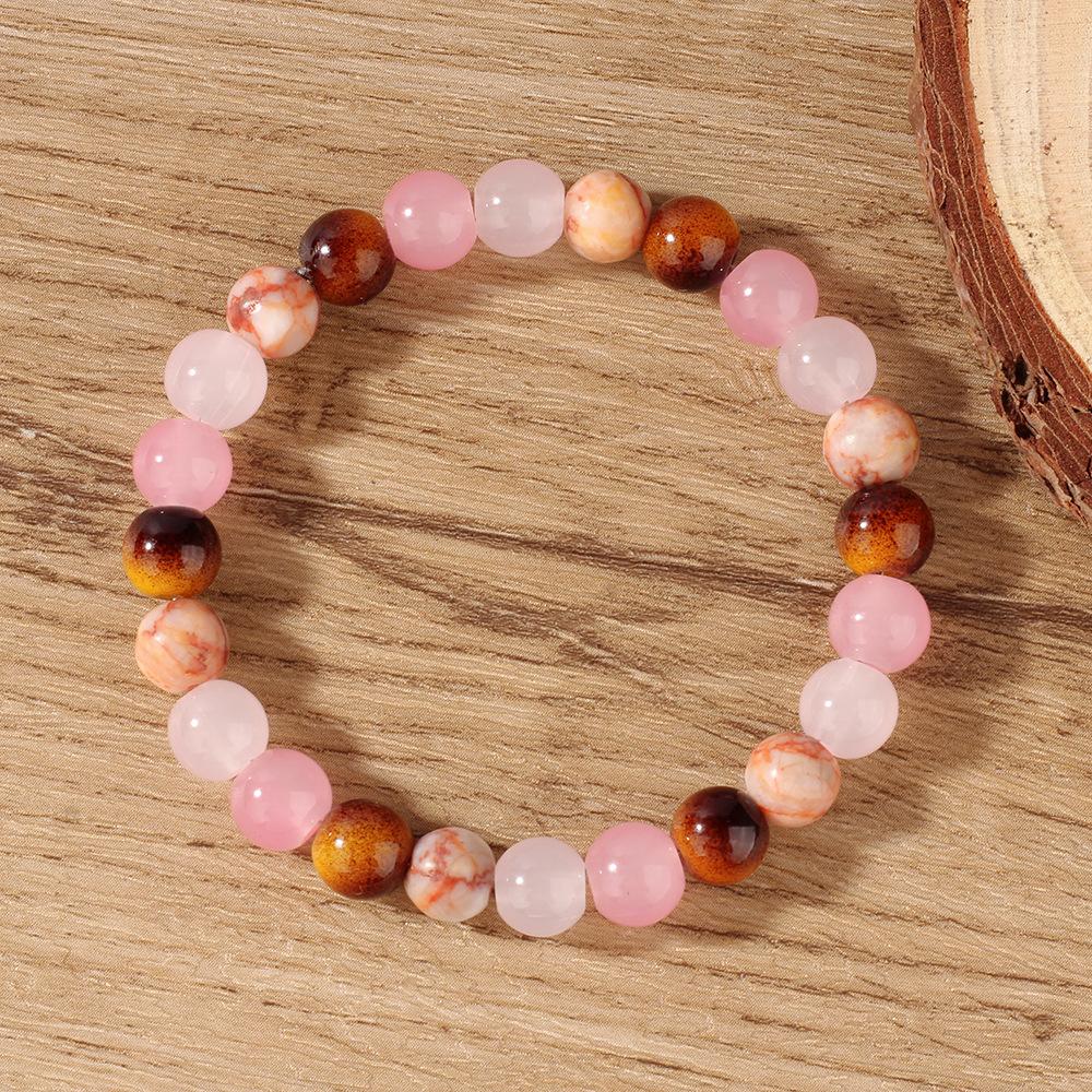 Festive Gifts Rose Quartz Agate Beaded Bracelet Warm Sweet Natural Fashion Jewelry For Women Daily Wear Gift Ideal For Love And Emotional Healing