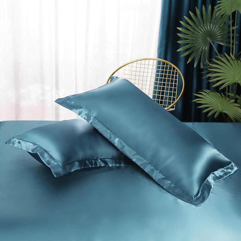 Eis-Seide Kissenbezug Einfarbig Schlicht Mode Waschbar 48*74cm 1/2 Stück Universeller Kissenbezug Bettwäsche Luxus Atmungsaktiv Bequem