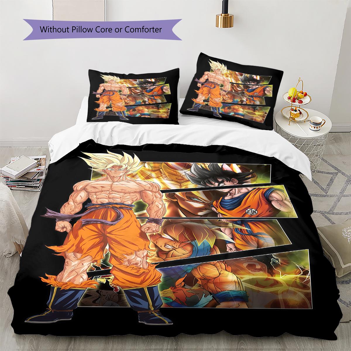 

Dragon Ball Super Pattern Bedding,Quilt Set Quilt Cover Pillowcase Home Birthday Gift (1 * duvet cover + 2 * pillowcase, without core) 155x200cm