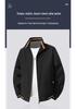 Men's Casual Stand-up Collar Jacket - Spring/Autumn, Solid Color, Trendy Dad Style, Plus Size Available