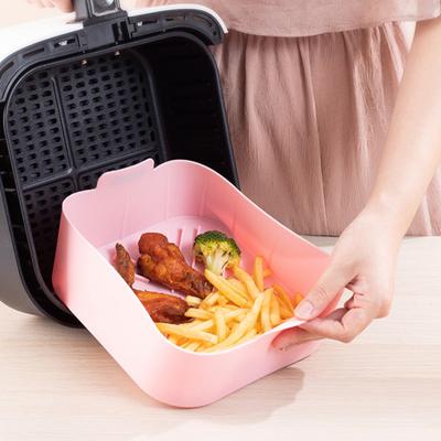 Vassoio per friggitrice ad aria Resistente al calore Resistente all'olio da cucina Pratico con doppia maniglia Forno quadrato Fornitura da cucina