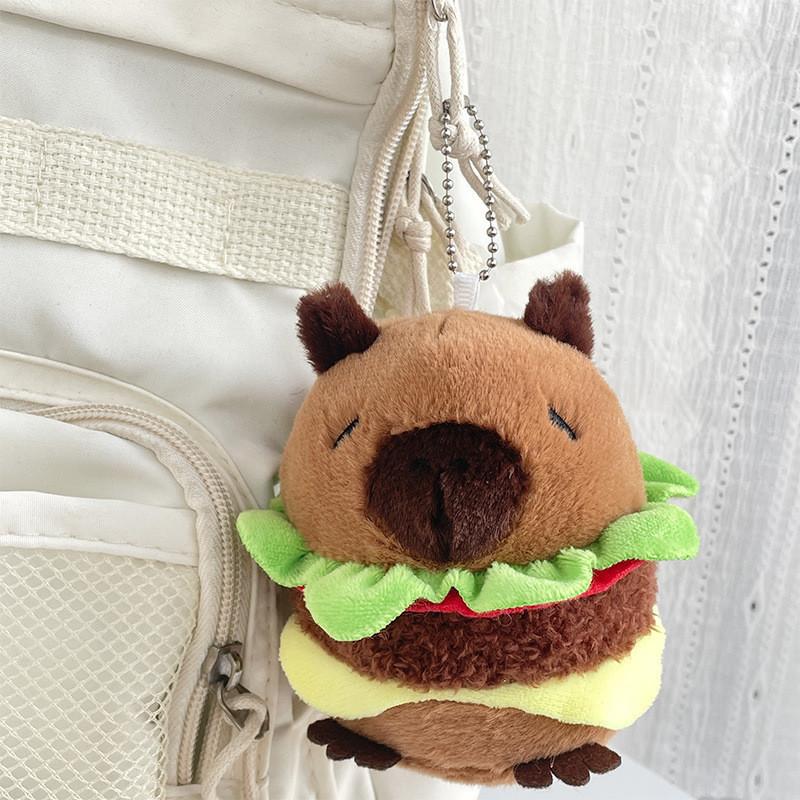 

Cute Capybara Plush Keyring Toy Soft Short Plush Bag Charm Child Gift Wholesale Burger