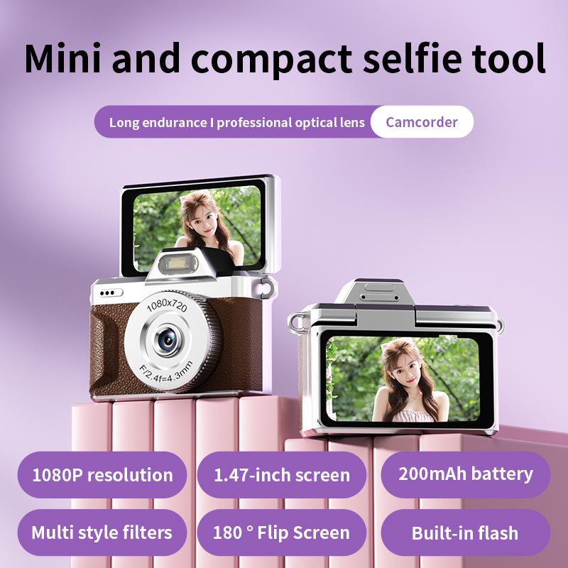 M37 Cross-flip Screen Compact HD Camera for Students and Party Selfies