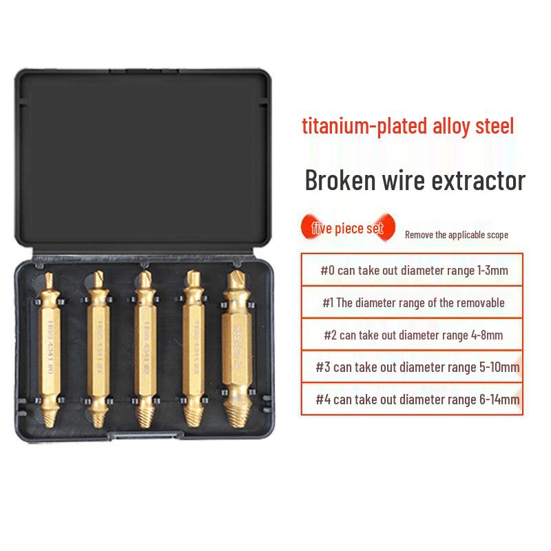 10-Piece Damaged Screw Extractor Set - Coarse & Fine Threads