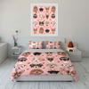 Cute Dogs with Hearts Pattern Bedding Duvet Cover Set Duvet Cover Pillowcases  (1*Duvet Cover 2*Pillowcases, Without Duvet Insert)