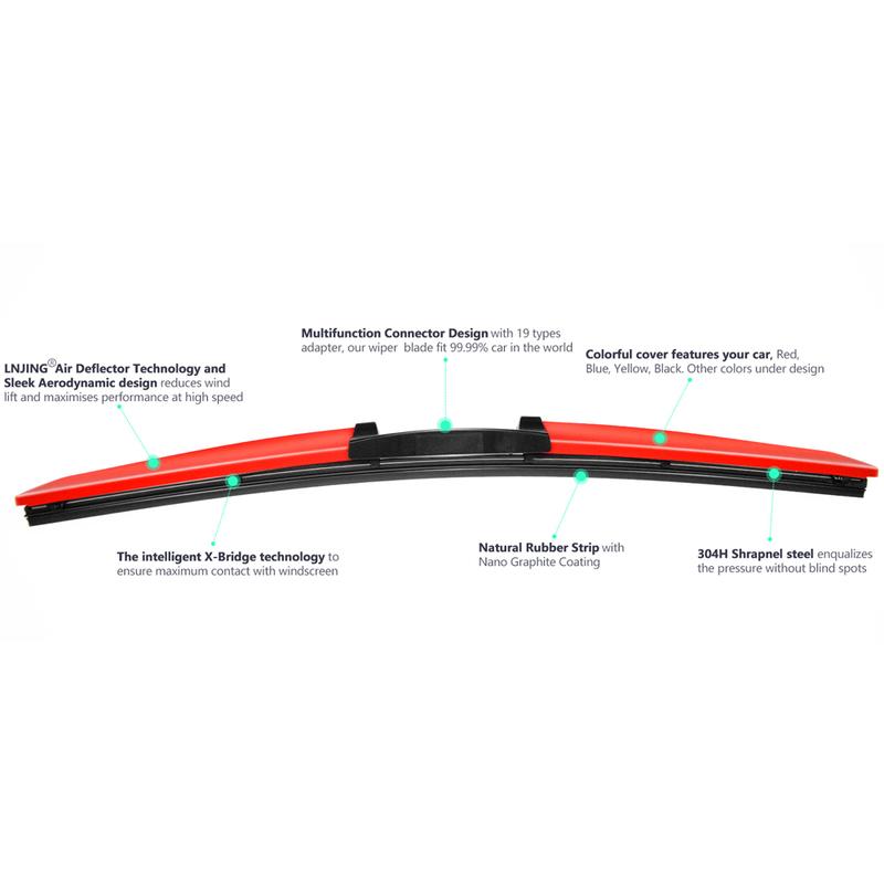 LNJING Colorful Wiper Blades For BMW 6 Series M6 F12 F13 F06 2010-2018