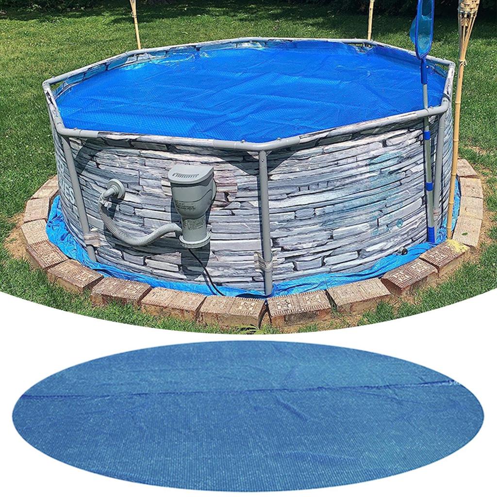 Round Solar Thermal Pool Cover Solar Hot Tub Covers Weatherproof Foldable Protector Portable Energy Saving Thermal Blanket