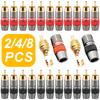 2/4/8Pcs High Quality Gold Plated RCA Connector Lotus Plug Male Terminal for Audio Video Cable Extension