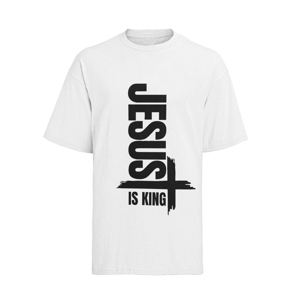 Unisex Shirt Cotton Oversize Large Size Jesus Is King Faith God King Religion Church Cotton Womens Oversized T-Shirt-