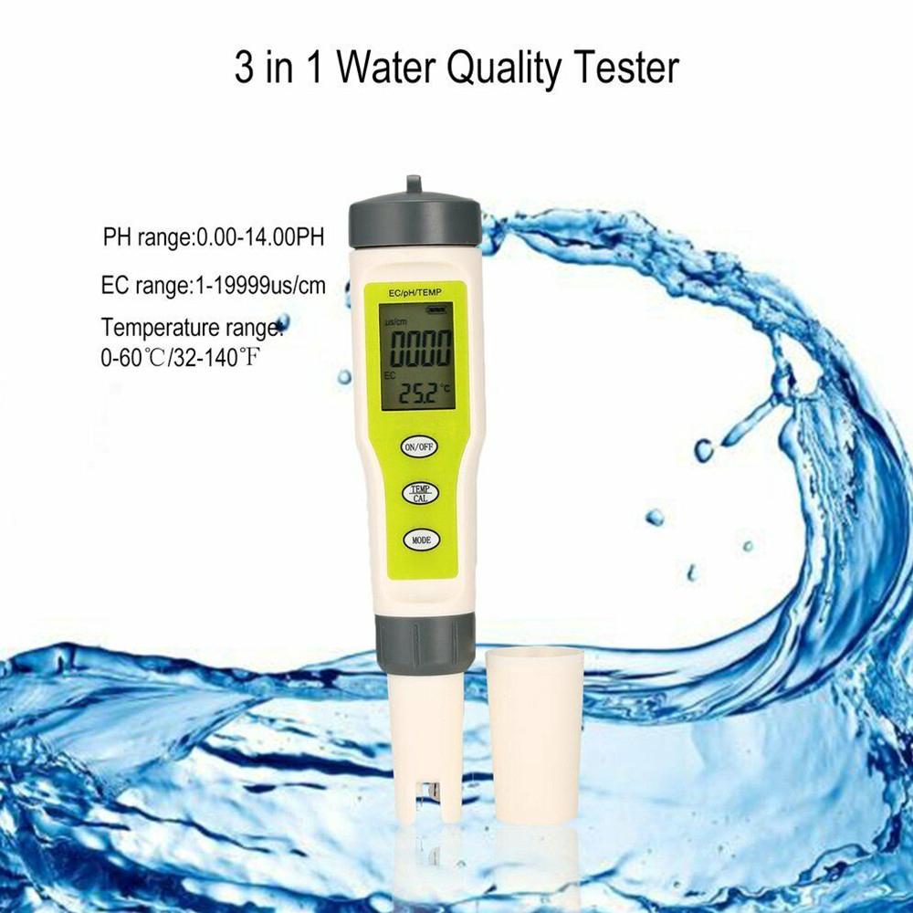 Buy 4 In 1 TDS EC PH TEMP Meter LCD Digital Water Quality Monitor ...