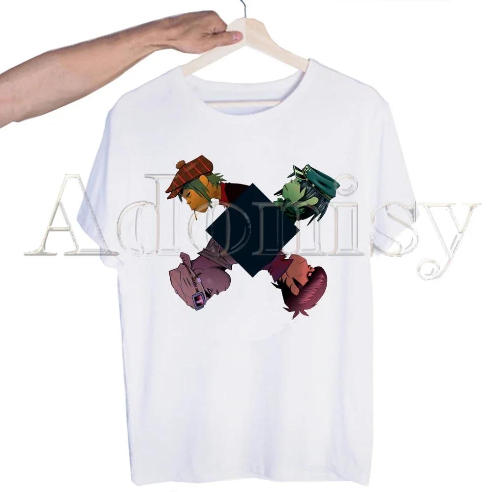 

Gorillaz Music Harajuku T-shirts Summer Men/Women Hip Hop Funny Print Tshirt Streetwear T Shirt Short Sleeve Tee Top S
