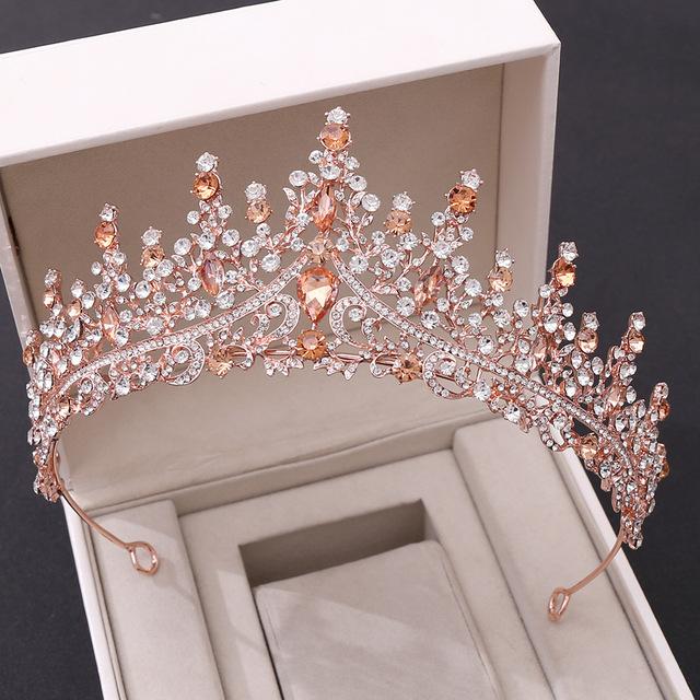 Kmvexo Baroque Vintage Luxury Royal Queen King Crystal Wedding Crown Bridal Tiara Crowns Diadem Bride Party Evening Hair Jewelry