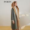 PORTS Women's 100% Cashmere Long-Sleeve Mid-Length Coat