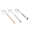 Stainless Steel Weed Remover Tool Six-Tooth Double Head Garden Weeding Tool Manual Weeder with Cutting Blade Serrated Edge for Precision Weeding