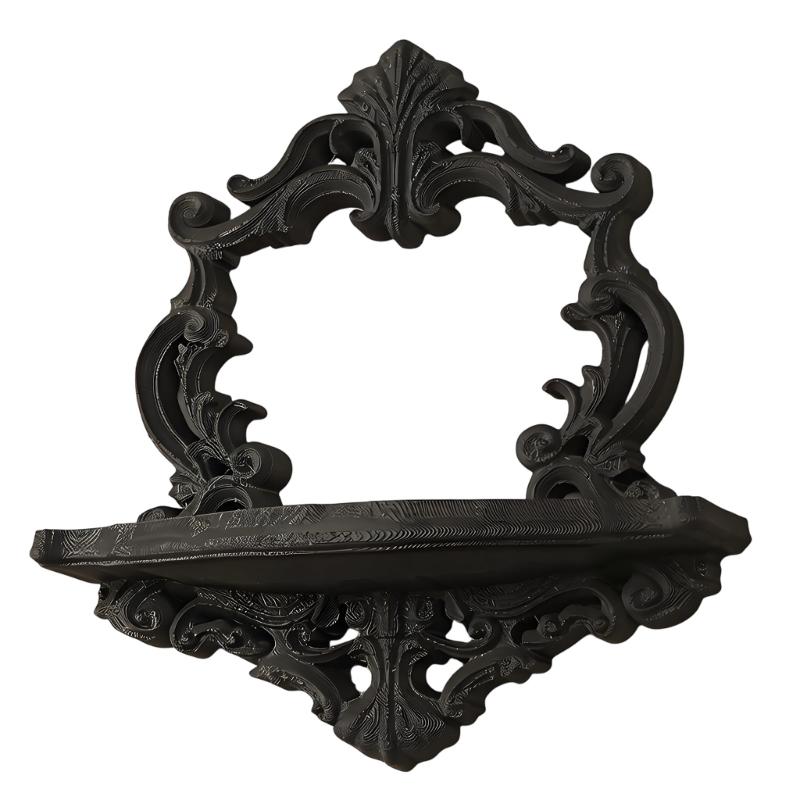 Antique Decorative Shelf Victorian Ornate Plastic Hollow Flower Carving Wall Mounted Shelf For Books Plant And Display