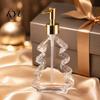 Christmas Table Centerpiece 300ml Tree Soap Dispenser, Glass Hand Dish Dispenser with Pump, Sturdy Xmas Decorative Empty Bottle for Soap, Kitchen,