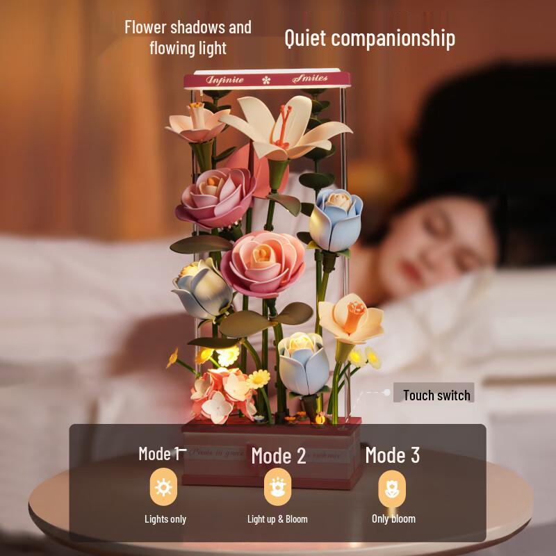 ROKR DIY Building Block Flower Sets & Aromatic Lamps