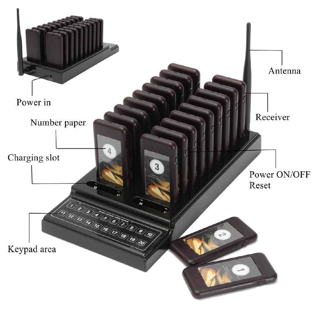 20Pcs Wireless Restaurant Coaster Pager Guest Call Paging Queuing Calling System New