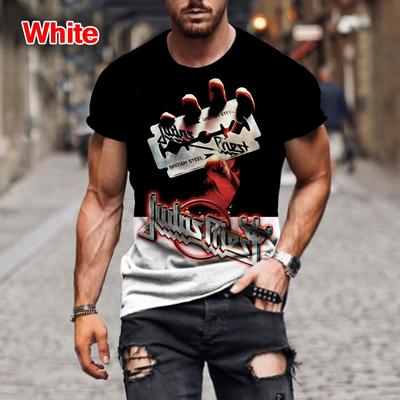 Fashion Hip Hop Rock Judas Priest Band 3d Printed T Shirts For Men Casual O-neck Short Sleeve Tops Street Trend Oversized Tees - T-shirts