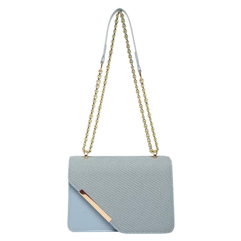 Popular Diagonal Iron Edge Handbag Women's 2025 New Solid Color Small Square Bag Casual Shoulder Messenger Bag Small Square Bag