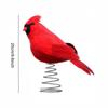 Red Cardinal Holiday Tree Decoration with Metal Spring Base Christmas Peacock Tree Topper 9.8inch for Indoor Outdoor Party Decor