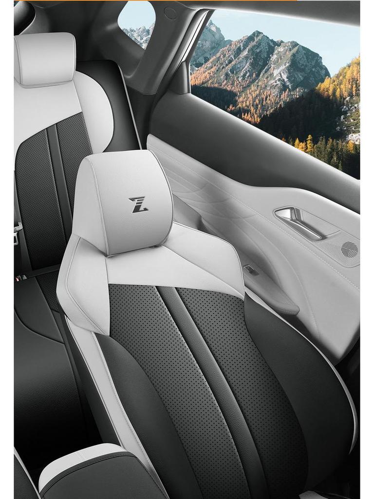 UNI-Z Car Seat Cushion Set: New Model, Premium Leather, Universal Fit for All Seasons