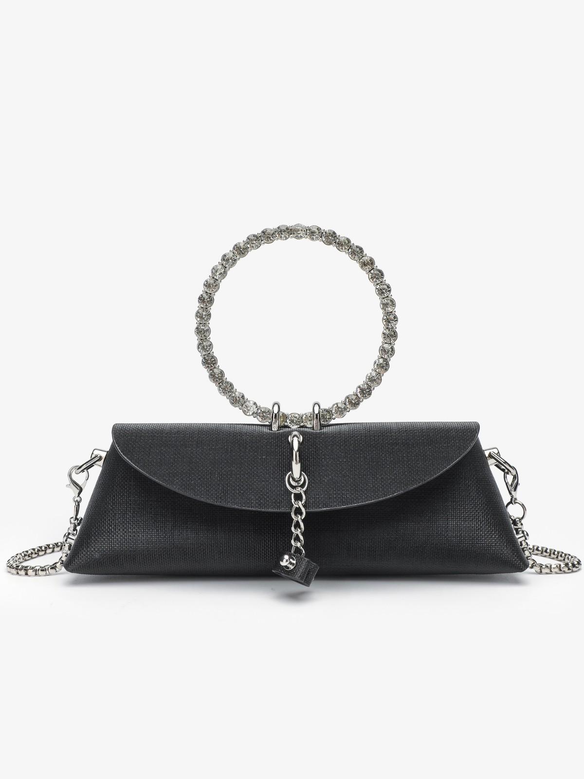 

2025 Розовая высококачественная сумка-пельмень через плечо 25.5cm x 5cm x 8cm чёрный