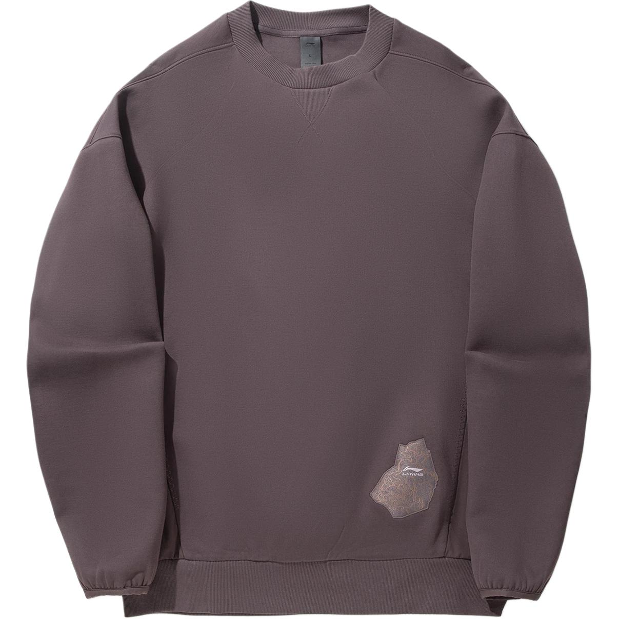 

Li Ning Серия Кунг-фу Свободный Простой Универсальный Повседневный Свитшот Пуловер с Круглым Вырезом Мужской свитшот AWDVA89-3 M