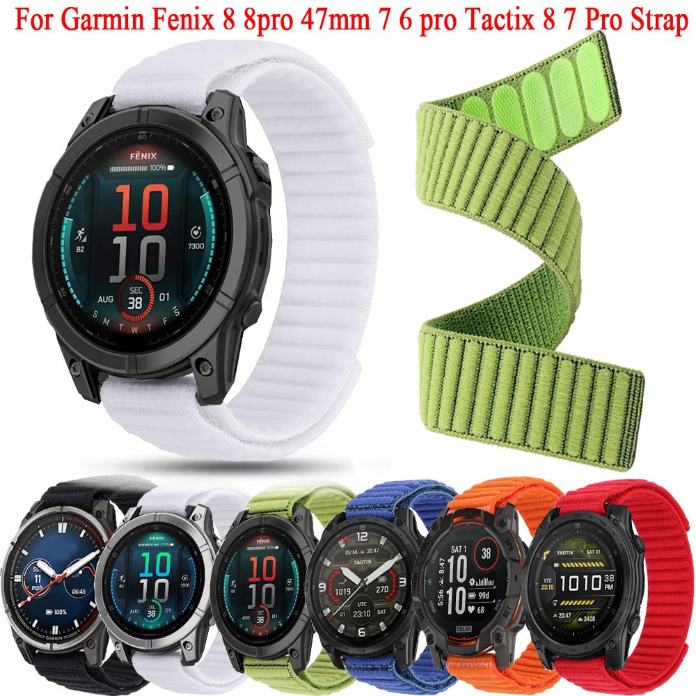 QuickFit 22mm Nylon Strap For Garmin Fenix 8 Pro 47mm AMOLED/MicroLED Fenix8 47mm 7 7Pro Solar 6 6pro Band Instinct2 3 Bracelet