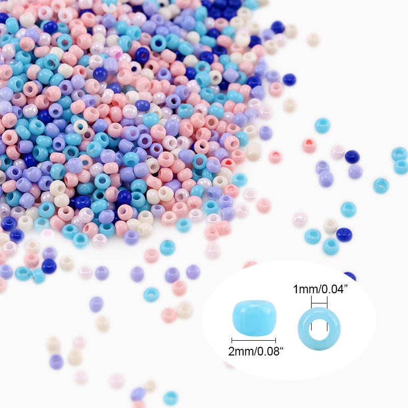 7000 Stück 2mm Rocailles Bunte Glasperlen Für Schmuckherstellungs-Kits DIY Bastelbedarf Zubehör Für Ohrringe Armband