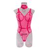 Sexy durchsichtiger Camisole-Body mit Mesh-Einsätzen, Bügel und Choker