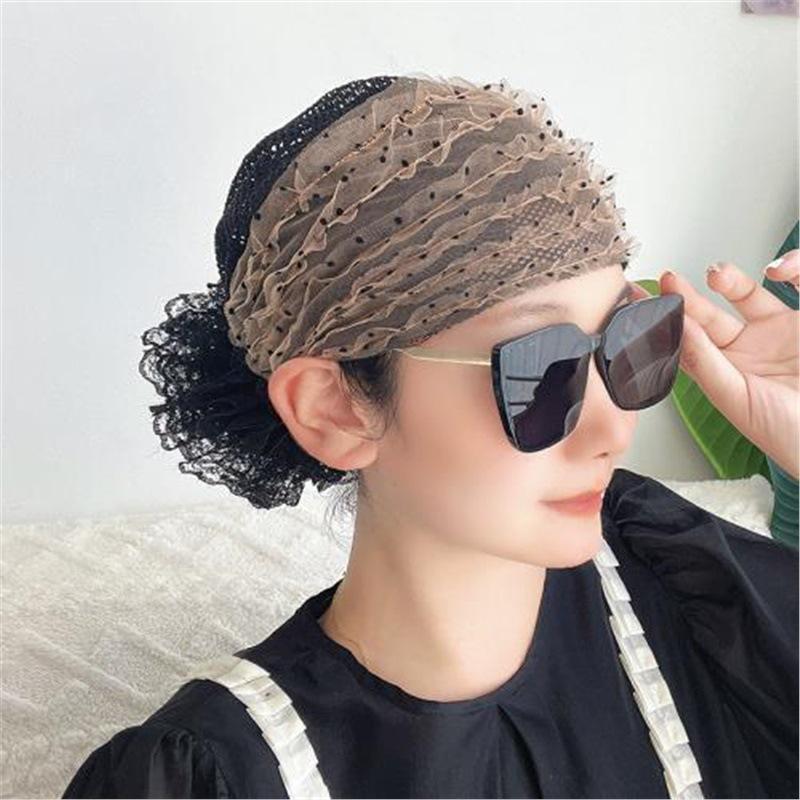 

Элегантный дышащий белый кружевной сетчатый платок на голову - Весна/Лето 2023 One Size кофейный