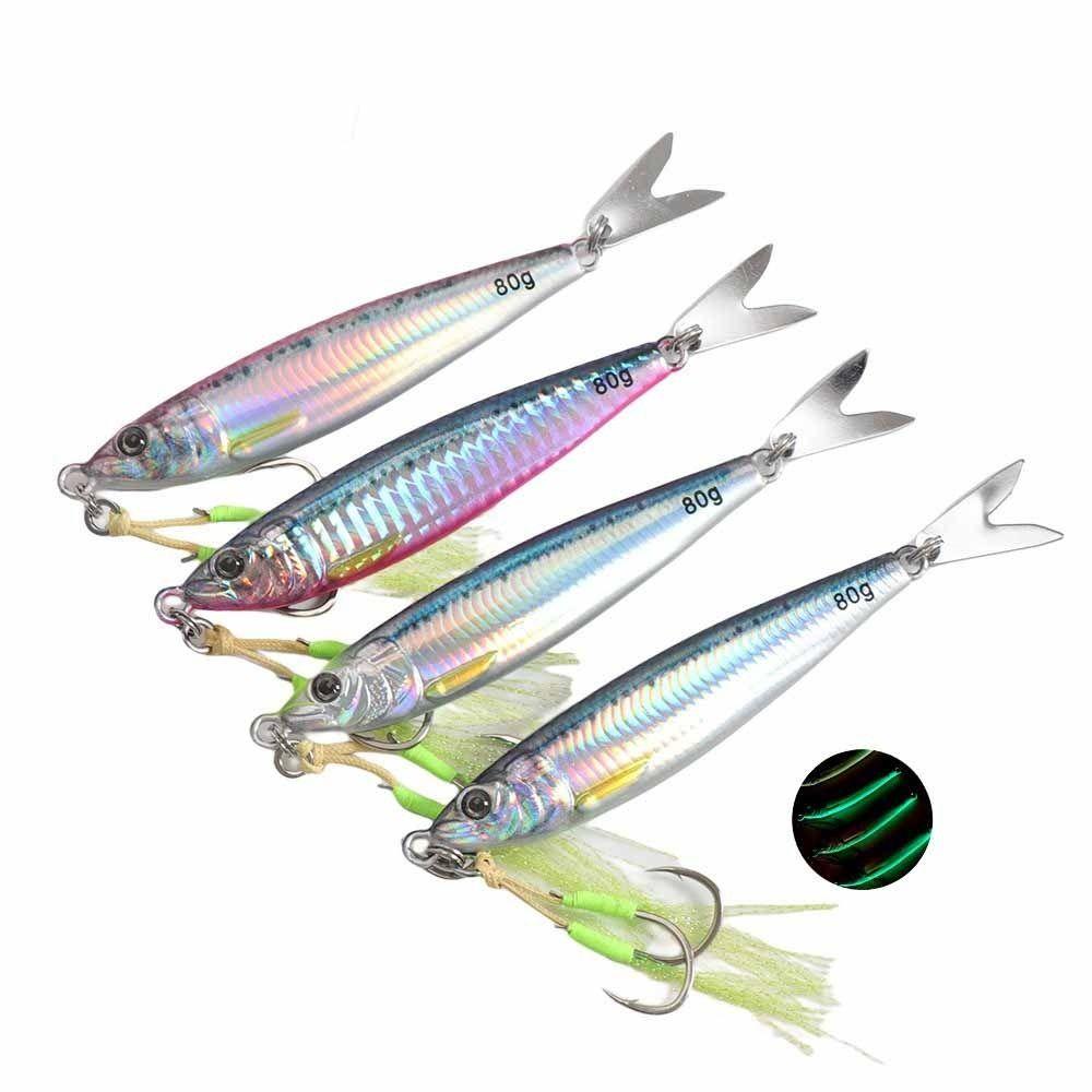80g Weight Metal Jig Lure Metal Fishing Lures Artificial Bait Simulation Fish Lures Shore Casting