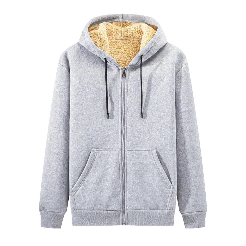 Men‘s Zipper Pullover Long Sleeve Hooded Sweatshirt Tops Blouse