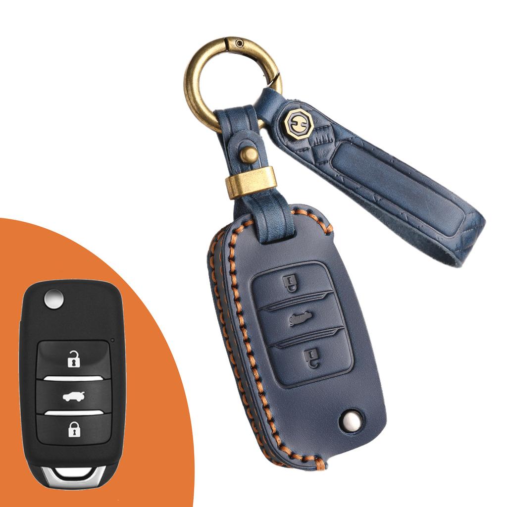 Autoschlüsselhülle ist geeignet für Changan Klappschlüssel Schutzhülle, Einsteck-Rindsleder handgefertigte Schlüsseltasche.