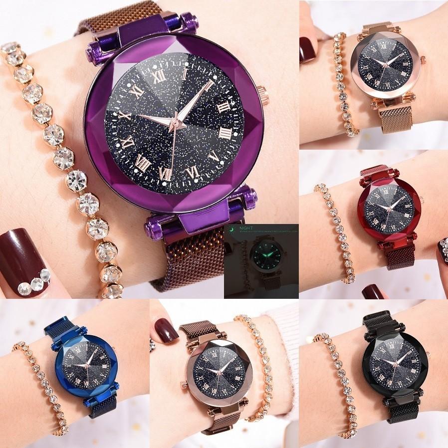 Montre à Quartz Lumineuse Ciel Étoilé pour Femmes Élégantes avec Design Classique à Chiffres Romains