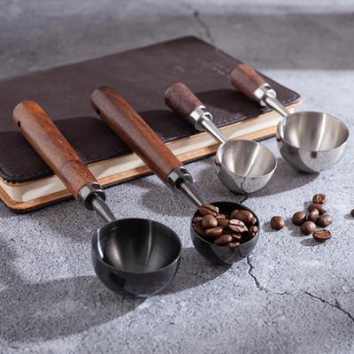 Coffee Measuring Spoon with Wooden Handle Food Grade BPA Free High Precious Coffee Tea Scoop Kitchen Accessory