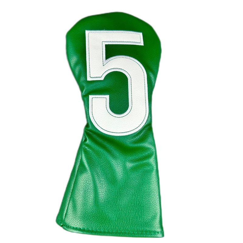 White & Green Golf Club Headcover, 135 x Number Style, Two Color Options