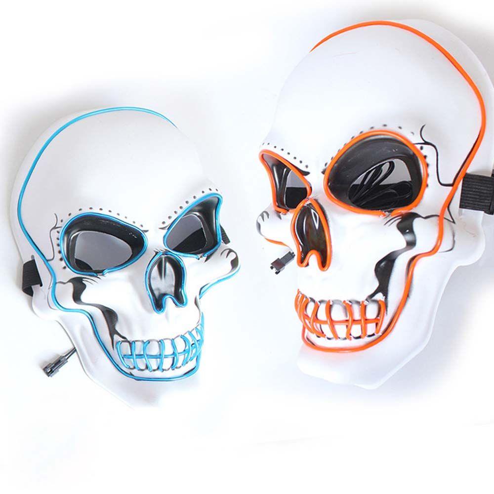 Horror Props Halloween Cosplay Skull Helmet White Skull Mask Halloween Skull Mask Luminous Mask